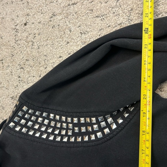 True Religion L unisex Black Studded Hoodie vintage Y2K faded and worn Y2K - Picture 14 of 14